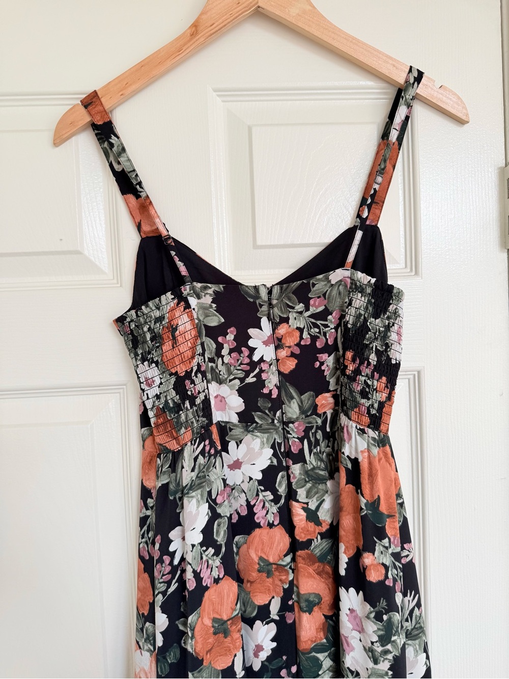 Abercrombie & Fitch Floral Tiered Ruffle Maxi Dress Black Pink Green Orange XS - Picture 10 of 10